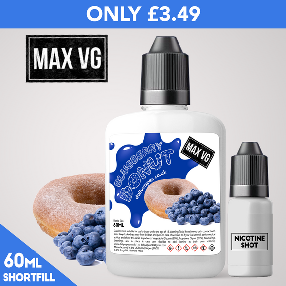 Blueberry Donut Max VG Eliquid - dailyvapes.co.uk