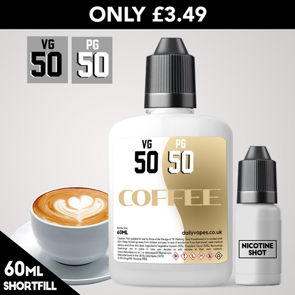 Coffee 50/50 Eliquid - dailyvapes.co.uk