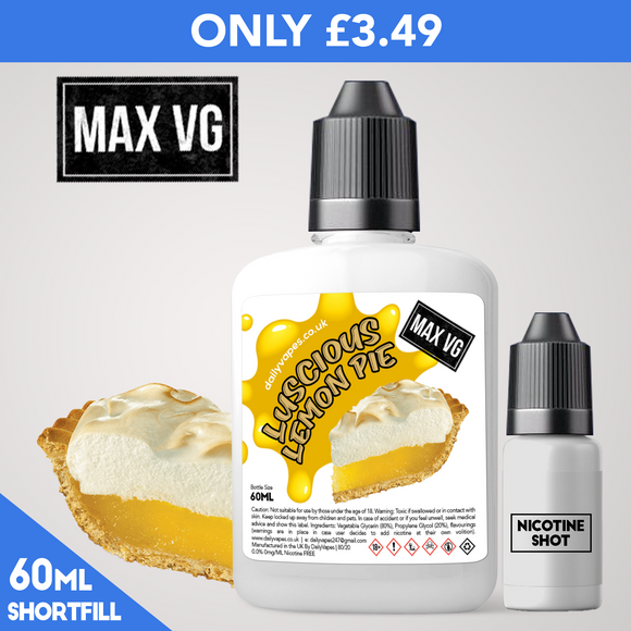Luscious Lemon Pie Max VG Eliquid - dailyvapes.co.uk